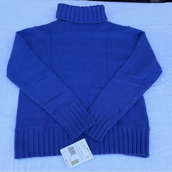 Liz Claiborne Cable Knit Silk Angora Rabbit Hair Turtleneck Sweater Size Small - Picture 12 of 12